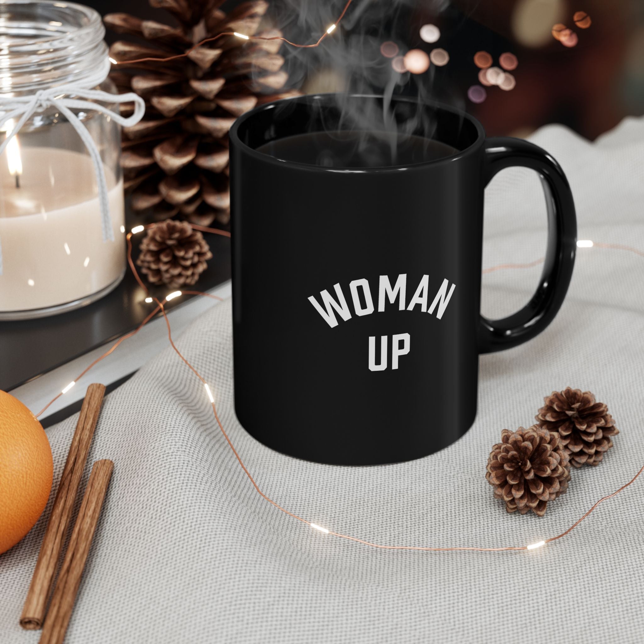 Woman Up 11oz Black Mug